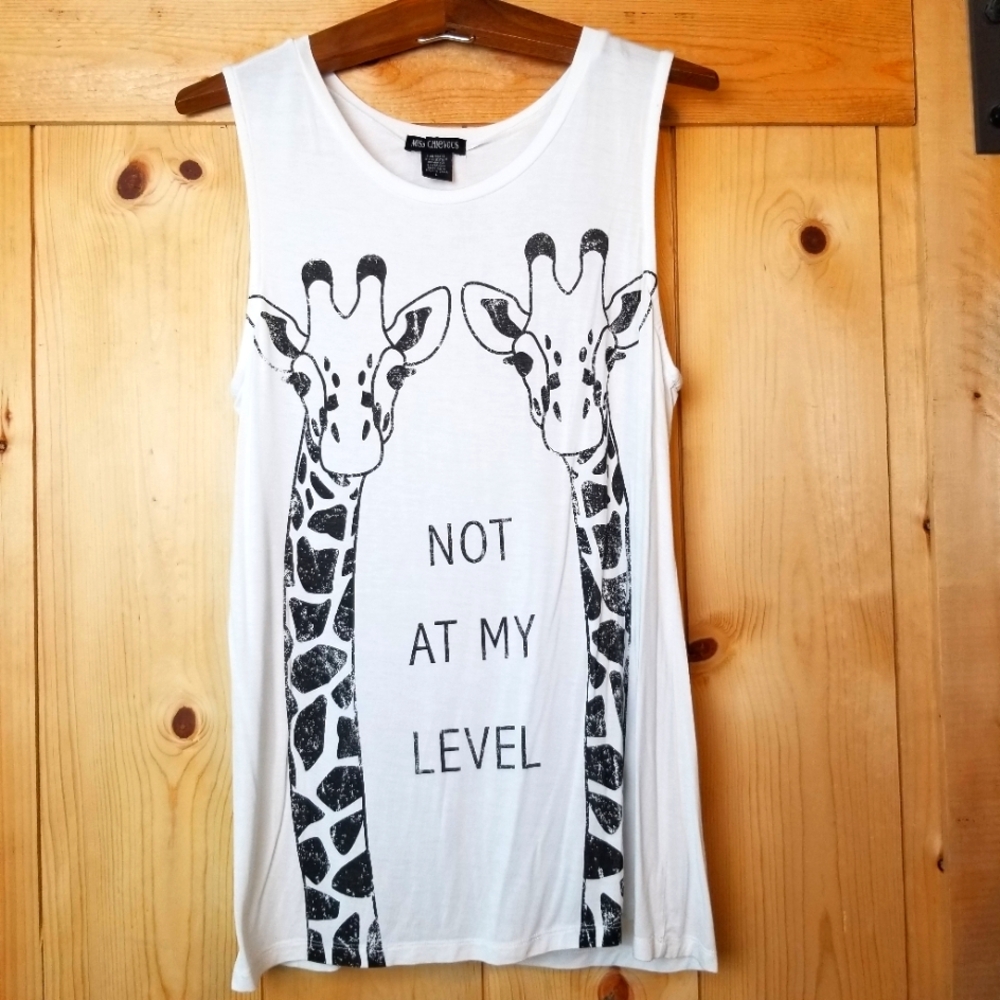 Miss Chievous Giraffe Graphic Stretchy Long Tank Top